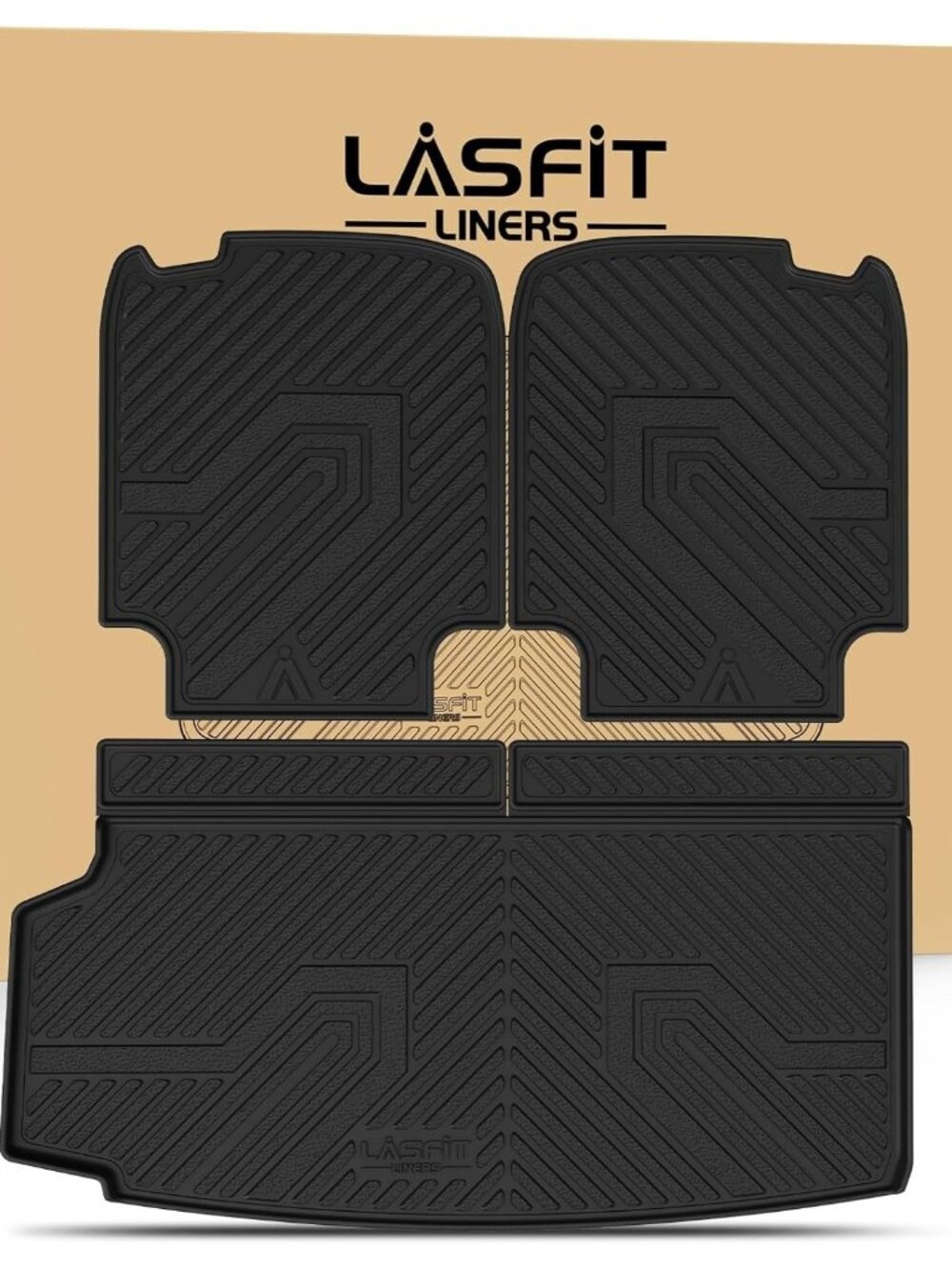LASFIT Cargo Liner & Backrest Mat for Volvo XC90 2016-2026 TPE Custom Fit